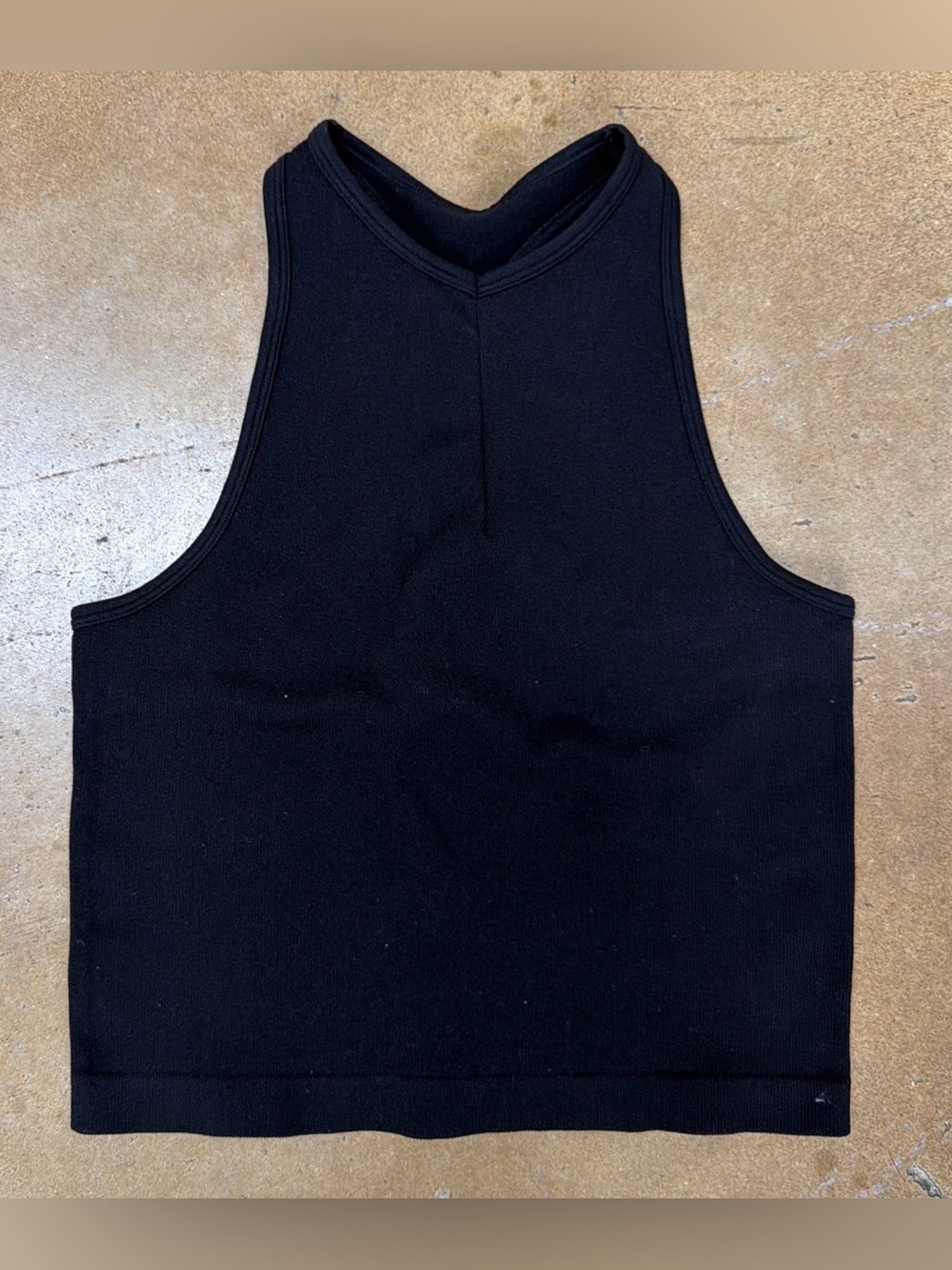 Free People Black Ribbed Cropped Athleisure Casual Everyday Tank Women’s XS